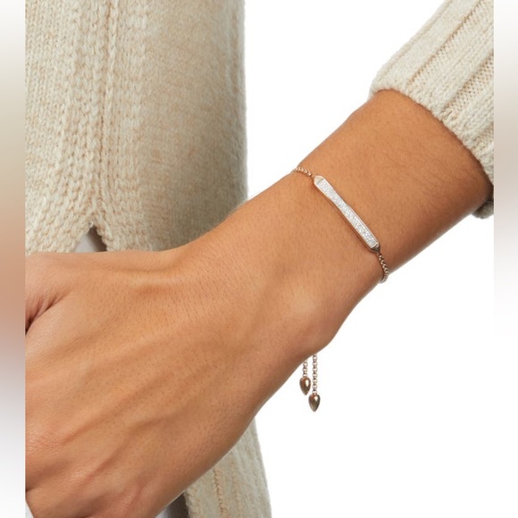 Monica Vinader Baja Skinny Pave Diamond Bracelet - Picture 1 of 6